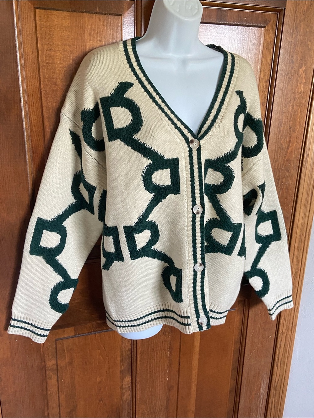 iPRETTYGARDEN Women's Chunky Knit Cardigan Sweater Button Size Medium - Picture 3 of 11